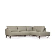 Airy green full leather sectional sofa additional photo 3 of 6