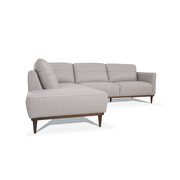 Pearl gray full leather sectional sofa additional photo 3 of 5