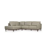 Airy green full leather sectional sofa additional photo 2 of 6