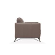 Taupe full leather contemporary sofa additional photo 2 of 5