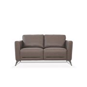 Taupe leather loveseat additional photo 2 of 2
