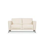 Cream leather loveseat by Acme additional picture 2