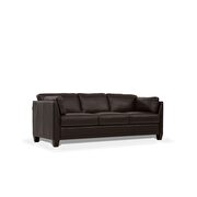 Chocolate full leather contemporary sofa additional photo 3 of 5