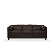Chocolate full leather contemporary sofa by Acme additional picture 4