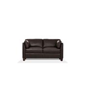 Chocolate leather loveseat by Acme additional picture 2