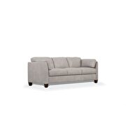 Dusty white full leather contemporary sofa additional photo 2 of 4