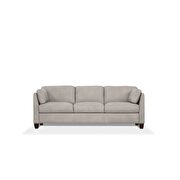 Dusty white full leather contemporary sofa additional photo 3 of 4