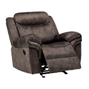 2-tone chocolate velvet reclining sofa additional photo 3 of 2