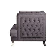 Gray velvet sofa by Acme additional picture 4