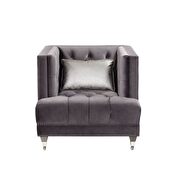 Gray velvet chair by Acme additional picture 3