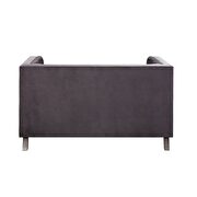 Gray velvet loveseat by Acme additional picture 4