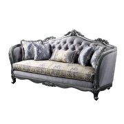 Fabric & platinum sofa in traditional style additional photo 2 of 4