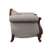 Fabric & cherry loveseat by Acme additional picture 3