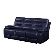 Navy leather-gel match sofa (motion) by Acme additional picture 2