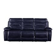 Navy leather-gel match sofa (motion) by Acme additional picture 3
