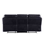Navy leather-gel match sofa (motion) by Acme additional picture 5