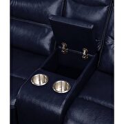Navy leather-gel match sofa (motion) by Acme additional picture 8