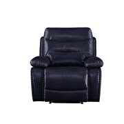 Navy leather-gel match chair (motion) by Acme additional picture 2