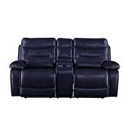 Navy leather-gel match loveseat (motion) by Acme additional picture 2