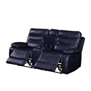 Navy leather-gel match loveseat (motion) by Acme additional picture 5