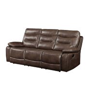Brown leather-gel match sofa (motion) by Acme additional picture 2