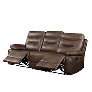 Brown leather-gel match sofa (motion) by Acme additional picture 6