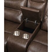 Brown leather-gel match sofa (motion) by Acme additional picture 8