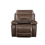 Brown leather-gel match chair (motion) by Acme additional picture 2