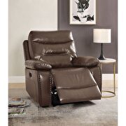 Brown leather-gel match chair (motion) by Acme additional picture 6