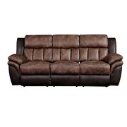 Toffee & espresso polished microfiber motion sofa by Acme additional picture 3