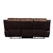 Toffee & espresso polished microfiber motion sofa by Acme additional picture 5