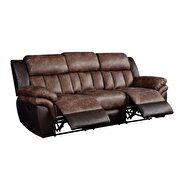 Toffee & espresso polished microfiber motion sofa by Acme additional picture 6