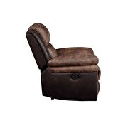 Toffee & espresso polished microfiber motion loveseat by Acme additional picture 3