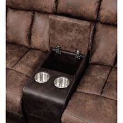 Toffee & espresso polished microfiber sectional motion sofa by Acme additional picture 3
