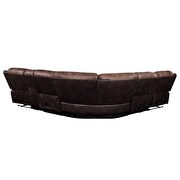 Toffee & espresso polished microfiber sectional motion sofa by Acme additional picture 6