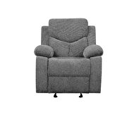Gray chenille fabric motion chair by Acme additional picture 2