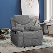 Gray chenille fabric motion chair by Acme additional picture 6