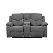 Gray chenille fabric motion loveseat by Acme additional picture 2