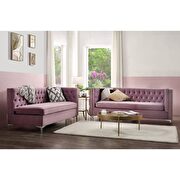 Purple velvet sectional sofa additional photo 2 of 10