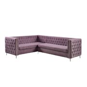 Purple velvet sectional sofa by Acme additional picture 9