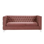 Dusty pink velvet sectional sofa by Acme additional picture 11