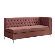 Dusty pink velvet sectional sofa additional photo 3 of 10
