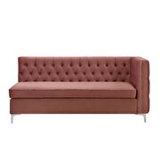 Dusty pink velvet sectional sofa by Acme additional picture 4