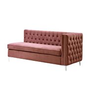 Dusty pink velvet sectional sofa additional photo 5 of 10