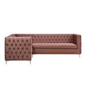 Dusty pink velvet sectional sofa by Acme additional picture 7