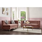 Dusty pink velvet sectional sofa by Acme additional picture 9