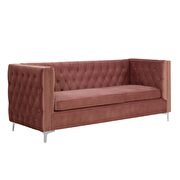 Dusty pink velvet sectional sofa by Acme additional picture 10
