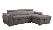 Light brown fabric upholstery sectional sofa with pull-out bed by Acme additional picture 3