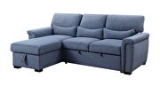 Blue fabric upholstery sectional sofa with pull-out bed by Acme additional picture 3