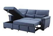Blue fabric upholstery sectional sofa with pull-out bed by Acme additional picture 4